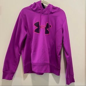 Under Armor | Purple Semi-Fitted Scuba Fleece Liner Hoodie Pullover Sweater, XL